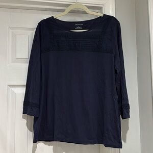 Pretty navy blue long sleeve top by Talbots. Size L- like new